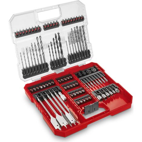 Einhell 108788 95teilig Bohrer- und Bit-Sortiment Metall, Stein, Beton, Holz, Mauerwerk 3 mm, 4 mm, (1/6)