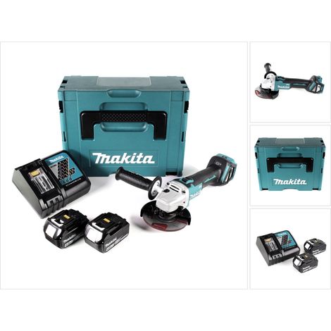 Makita DGA 511 RMJ Akku Winkelschleifer 18V 125mm Brushless + 2x Akku 4,0Ah + Ladegerät + Makpac