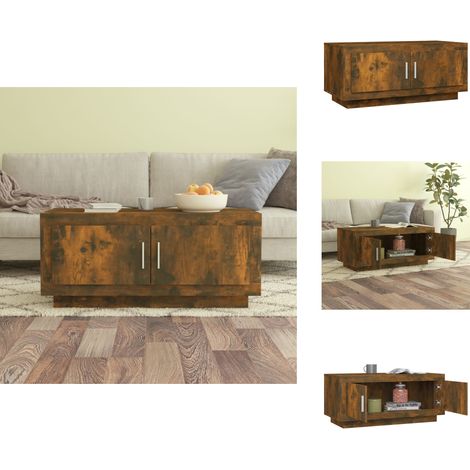 Table basse Chêne fumé 102x50x45 cm Bois d'ingénierie - Table Basse - Meuble Salon - Table D'appoint - Bout De Canapé - Table En Bois (1/5)