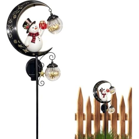 Piquet Lumineux Bonhomme De Neige pour Jardin Extérieur Décoration À (1/5)