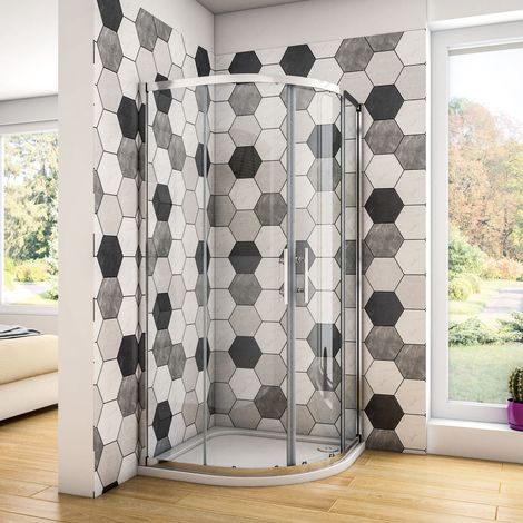 80x80x185cm Viertelkreis Duschkabine Duschabtrennung Duschtür Duschwand 5mm ESG Glas Ohne Duschtasse (1/5)