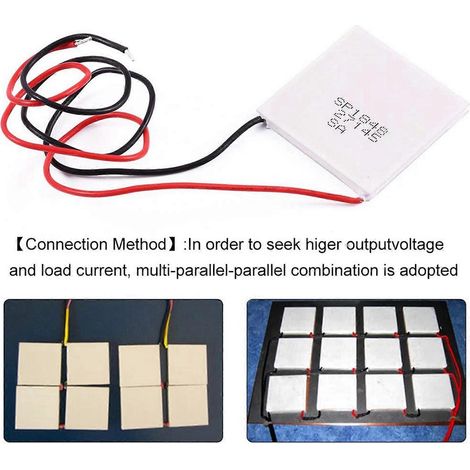 Module Peltier thermoélectrique 3X, générateur thermoélectrique haute température Peltier TEG 150 °C, blanc 40 x 40 mm (1/5)
