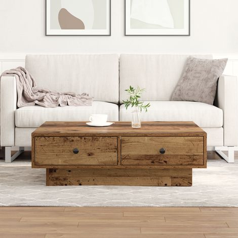 Vidaxl – Table basse fixe en bois d'ingénierie 90 x 90 x 28 cm – Design moderne – Assemblage facile – Pour intérieur