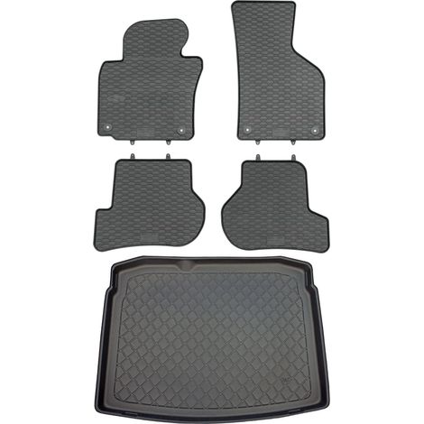 Set di tappetini in gomma per auto e tappetino per bagagliaio per Volkswagen Golf V 1K Hatchback dal 09.2008 al 09.2012. (1/5)