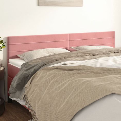 vidaXL Testiera Rosa 160x5x78/88 cm in Velluto