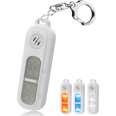 Porte-clés alarme 130 dB, Éclairage extérieur tricolore pour la course nocturne, Accessoire de course nocturne, Bouton d'urgence SOS (1/4)