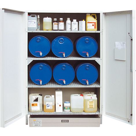 Pflanzenschutzschrank für die Lagerung von Kanistern und Fässern - 1320x800x2000 mm - 246003