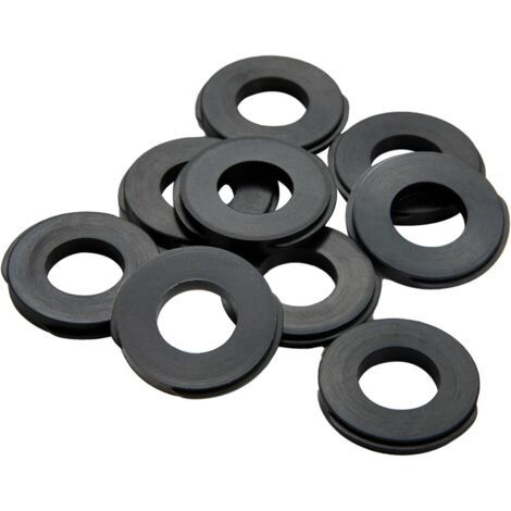 10-pack of shower hoses – flat connection – 2 mm – for 1/2" shower hoses – thin sealing ring for tap, water hose and hose fastening screw – black