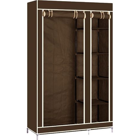 Armario, estructura metálica resistente, amplio espacio de almacenamiento, color marrón. (1/2)