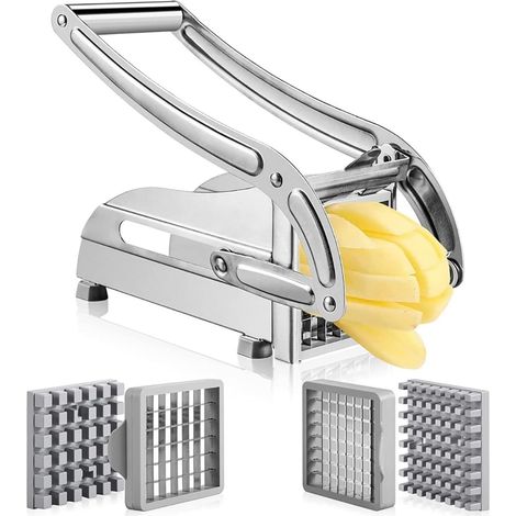 Coupe-pommes de Terre Et Hachoir À Légumes en Acier Inoxydable, Machine À Bâtonnets de Concombre, Trancheuse À Frites, Gadget de Cuisine Portable pour la Maison