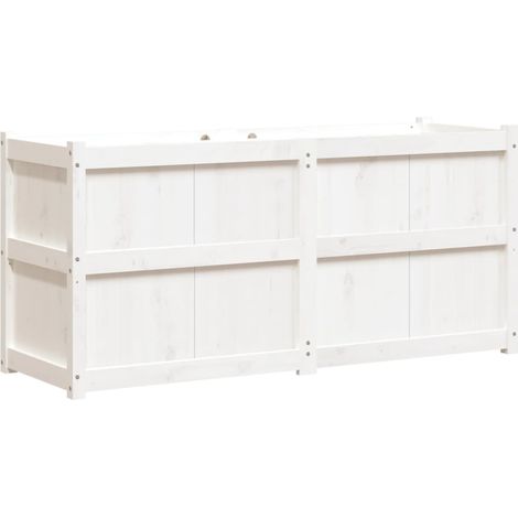 Maison Exclusive - Pflanzkübel Weiß 150x50x70 cm Massivholz Kiefe