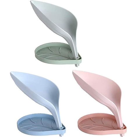 Porte-savon 3 pièces en plastique, plateau à savon créatif pour la cuisine (1/4)