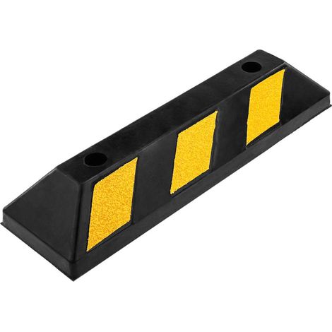 Cordolo fermaruota riflettente in gomma rigida per parcheggi