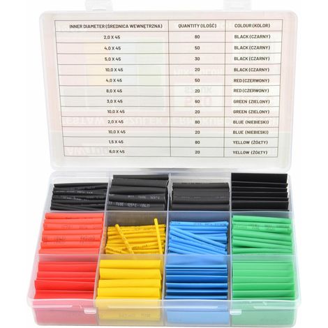 Juego de 530 Fundas Termocontraíbles Awtools - Para Aislamiento Eléctrico, Protección de Empalmes y Terminales