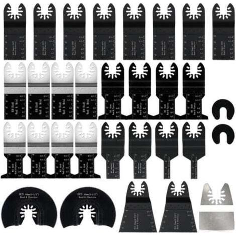 31-Piece Oscillating Tool Accessory Set, Professional Multi-Tool Blade Kit for Cutting Wood/Metal/Plastic, Universal Oscillating Saw Blades for Fein Multimaster, Dremel, Bosch, Makita, Dewalt