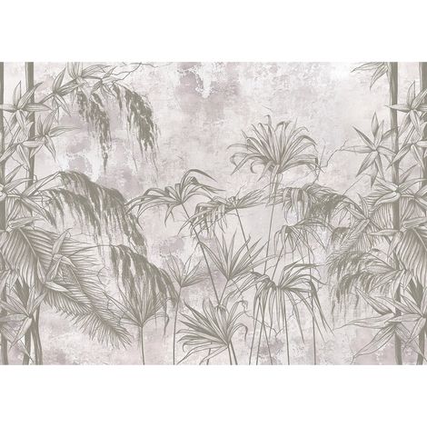Poster intissé jungle en noir et blanc - 155 x 110 cm (1/4)