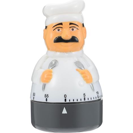 Minuteur Cuisine Décoration Simple et Mignonne Forme Chef Blanc en Abs (1/5)