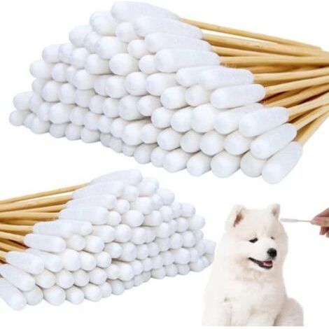 Lot de 200 cotons-tiges pour chiens, chats, chevaux, 2 tailles, pour le nettoyage des dents, des oreilles (200 pièces, 15,12 cm) (1/5)