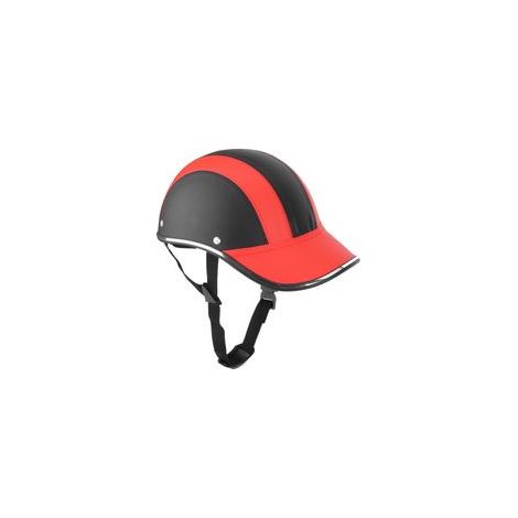 Casque de moto, casque Harley, casque de baseball, casque de sécurité léger pour moto, casque d'été pour vélo électrique, casquette bec de canard, rouge. - A0322, taille unique. (1/5)