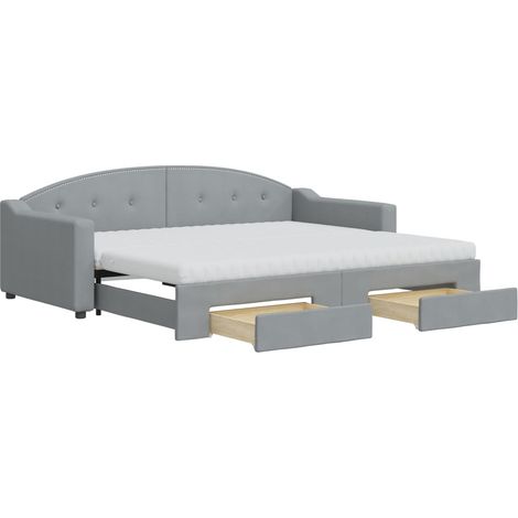 Maison Exclusive - Divano Letto Estraibile Cassetti Grigio Chiaro 90x200cm Tessuto