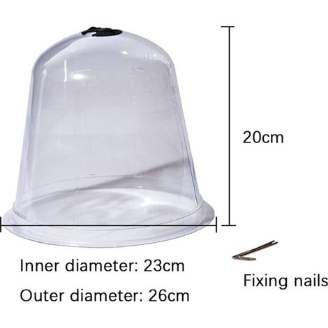 Cloche de jardin [6PCS] Dome plastique réutilisable transparent 2023cm pour protection des semis avec pinces et étiquettes (1/4)