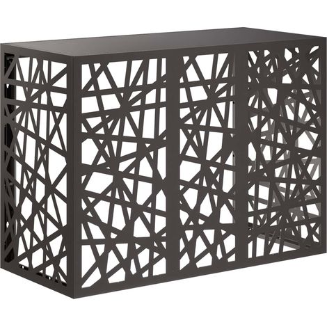 Klimaanlagenabdeckung Schwarz 110 x 50 x 80 cm Stahl vidaXL