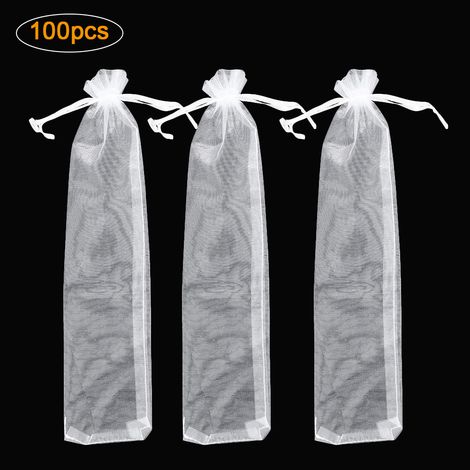 100 Pièces Sachets Cadeaux Organza avec Cordon pour Éventails Pliants, Pochette Cadeau pour Éventails à Main (1/5)