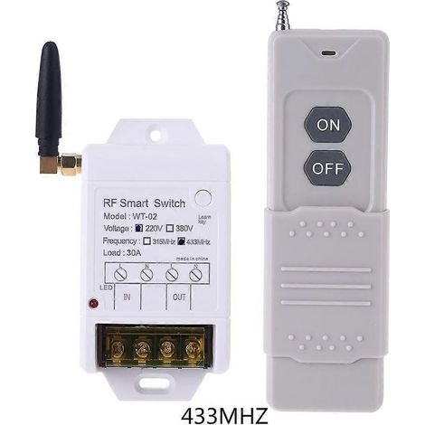 Récepteur de télécommande sans fil AK-WT-02 30A avec voyant LED - 433 MHz (1/4)