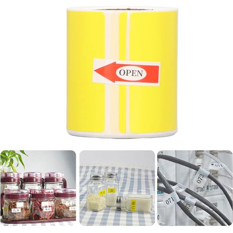 Étiquettes autocollantes unies 50 mm x 30 mm, papier thermique, étiquettes nominatives, résistantes à l'eau et à l'huile, étiquettes de catégorie, fournitures de bureau, étiquettes pour agenda, jaune (1/5)