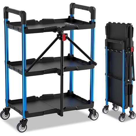 Carro herramientas plegable de tres niveles, 61 x 44 x 88,5 cm