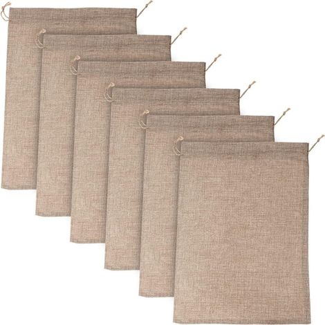 MINKUROW, 6 uds., saco de patatas de arpillera, bolsas de la compra, bolsas reutilizables para cultivo de plantas, soportes para verduras de raíz, cuerda de yute, bolsas de almacenamiento de alimentos