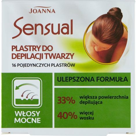 Bandes dépilatoires Joanna Sensual pour le visage - Poils forts - 1 paquet - 16 unités