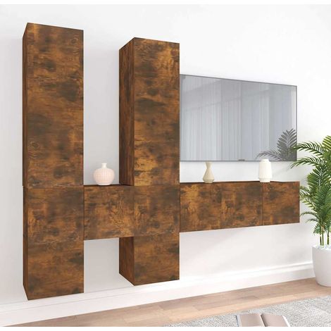 Ensemble de meubles TV 7 pcs pour Salon - Armoire TV Chêne fumé Bois d'ingénierie BV378433 - BonneVie (1/5)