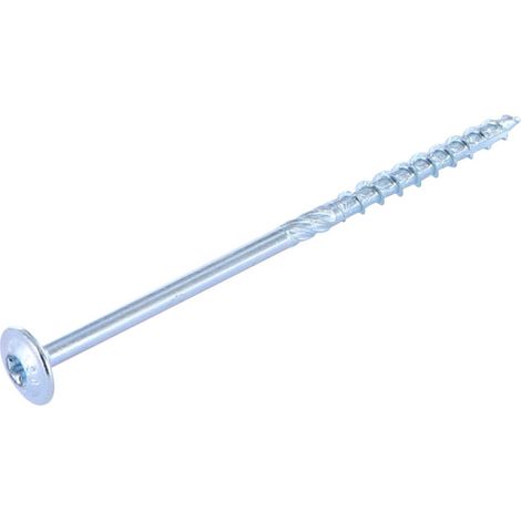 Vis bois TEKOR Tête disque TORX T40 Pointe antifendage type 17 8X120 Filetage partiel Acier zingué - 200 pièces (1/5)