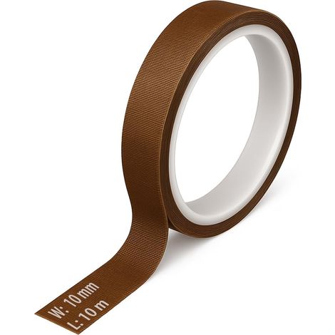 Ruban adhésif PTFE - 10 mm x 10 m - Autocollant antiadhésif pour la maison, imprimante 3D et machine à emballer sous vide (10 mm) (1/5)