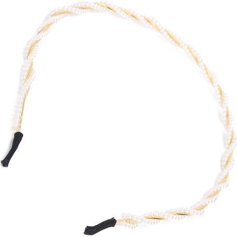Ein metallenes Brautdiadem, verziert mit Perlen, ein schickes Haaraccessoire für Zeremonien und festliche Anlässe. (1/5)