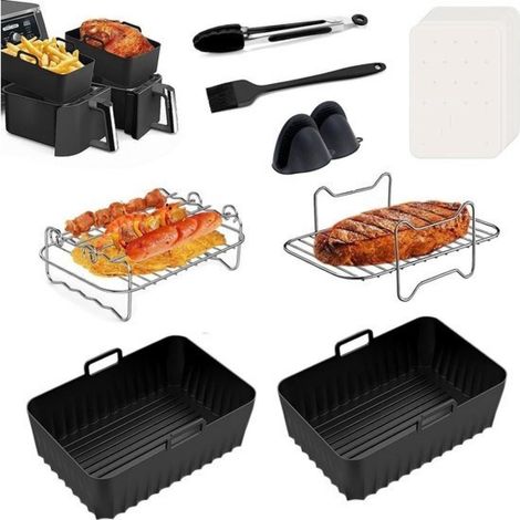 Ensemble complet d'accessoires pour friteuse à air, compatible avec les friteuses à air, accessoires XXL