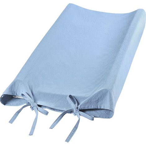 Housse de matelas à langer douce et respirante pour nouveau-né, bleue (1/5)