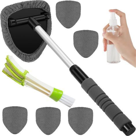 Nettoyant pour vitres automobile rétractable avec tête-gris (1/2)