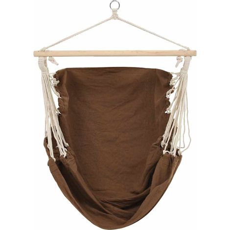 vidaXL Silla Colgante / Hamaca Marrón Grande Tejido (1/2)