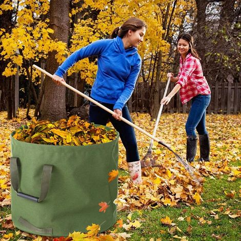 Jardinage Sac À Déchets Fabriqué 125 L En Toile De Haute Qualité Portable Étanche Jardin Sac Réutilisable Pelouse Feuille Conteneur (1/5)