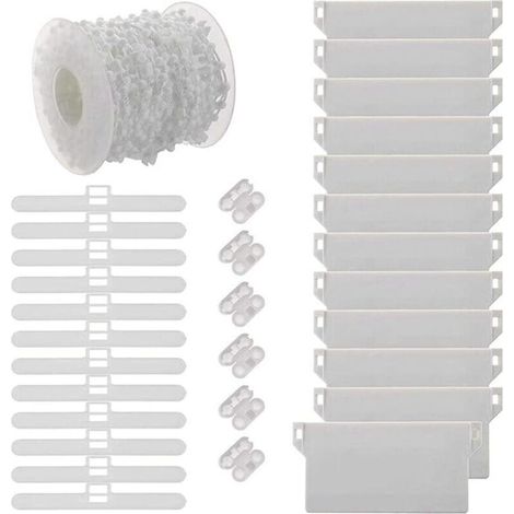 Kit de réparation pour stores verticaux , accessoires pour stores verticaux, connecteurs de chaîne en plastique, connecteurs supérieurs, crochets de 89 mm, barres de lestage (1/4)