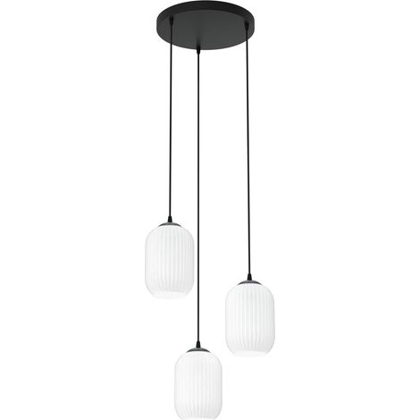 Suspension décor verre blanc/noir 3xE27 Verdi Emibig (1/5)