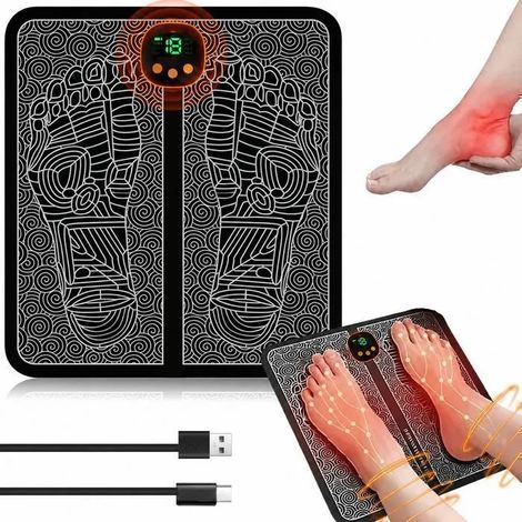 Appareil Massage Pied - EMS Massage Electrique des Pieds, Massage pieds et jambes, Tapis de Massage Pieds 8 Modes et 19 Vitesses (1/5)