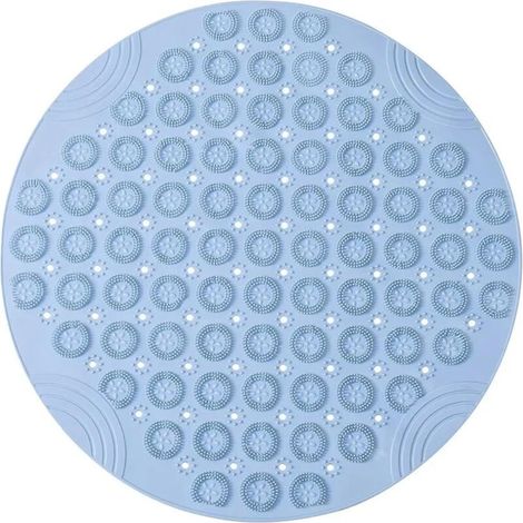 Tapis antidérapant pour salle de bain rond en plastique, tapis de douche ergonomique avec relief massage, idéal pour sécurité et confort sous la douche