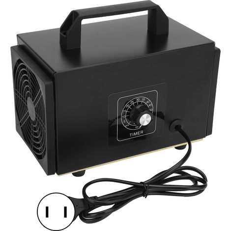 Générateur d'ozone noir 20g/h, purificateur d'air portable avec minuterie, accessoire industriel pour prise américaine 110V (1/5)