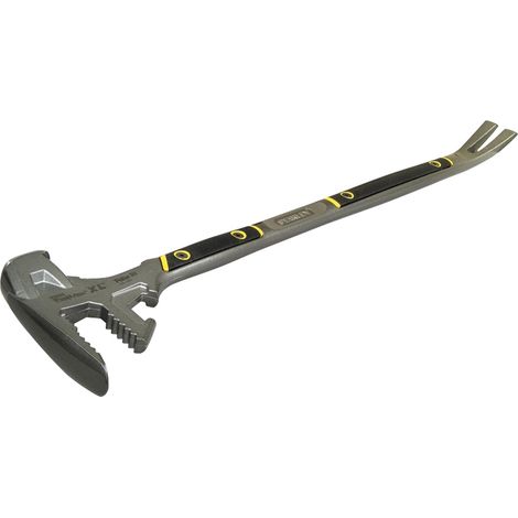 Stanley – Barre à mine 76 cm en acier spécial – Outil de démolition ergonomique pour travaux lourds – Poids 4260 g avec poignées en caoutchouc (1/10)