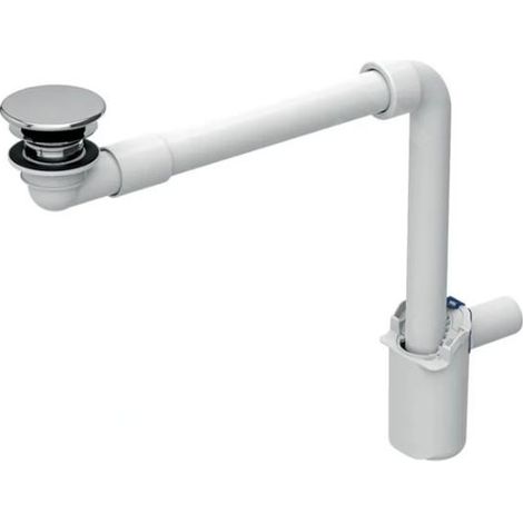 Raccordement gain de place pour lavabo T=20 mm avec siphon et couvercle d32 (1/3)