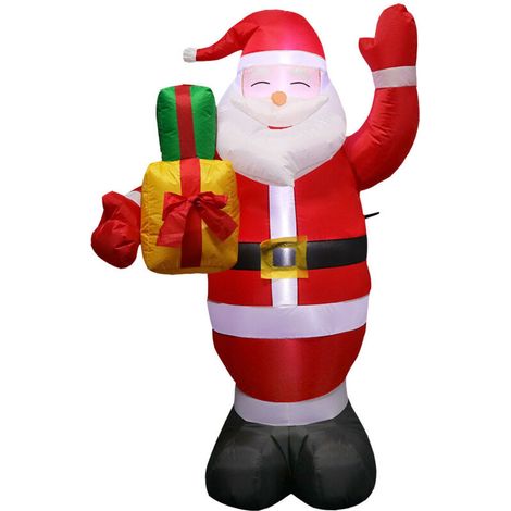 150cm Père Noël Gonflable avec Lumière LED, Veilleuse Gonflable de Santa, IP44 Étanche Poupée Énorme avec Pompe à Faible Bruit, Extérieur Intérieur Décoration pour Maison Pelouse Jardin (1/5)