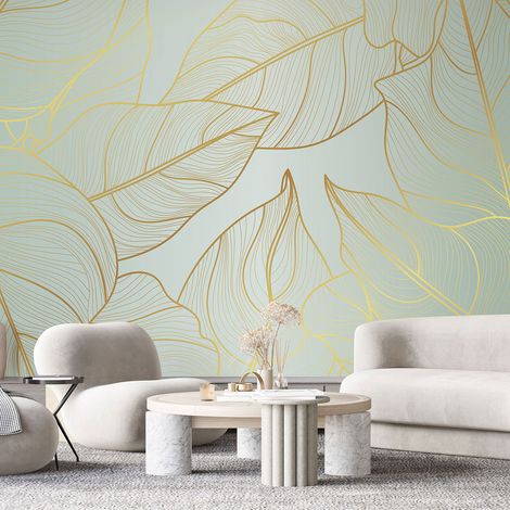Papier peint panoramique - Feuilles - 130 cm x 55 cm (1/4)